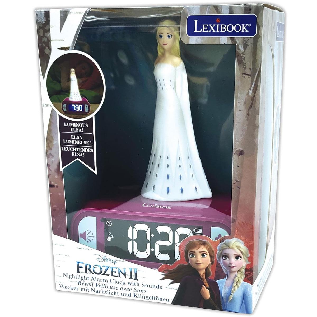 Lexibook Disney Frozen Elsa Digital Alarm Clock with 3D Night Light Snooze Sound Effects Purple - Image 5