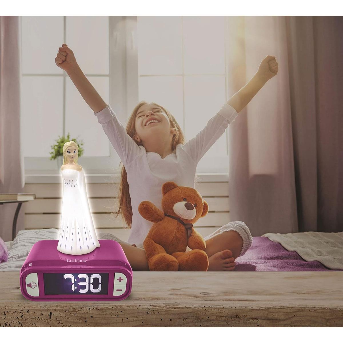Lexibook Disney Frozen Elsa Digital Alarm Clock with 3D Night Light Snooze Sound Effects Purple - Image 6