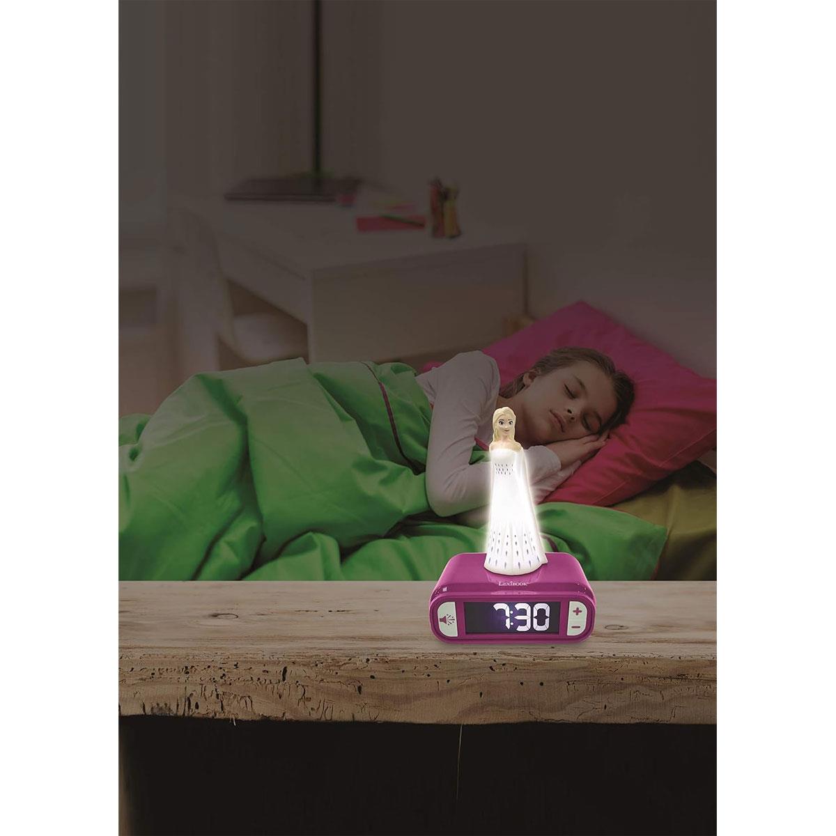 Lexibook Disney Frozen Elsa Digital Alarm Clock with 3D Night Light Snooze Sound Effects Purple - Image 7