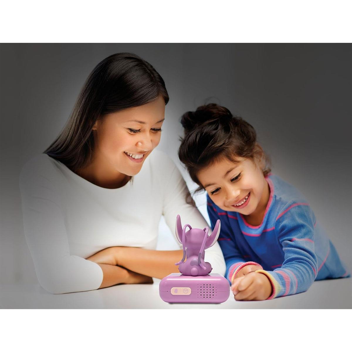 Lexibook Disney Stitch Angel Night Light Alarm Clock with Sounds Backlit LCD Snooze Pink - Image 6