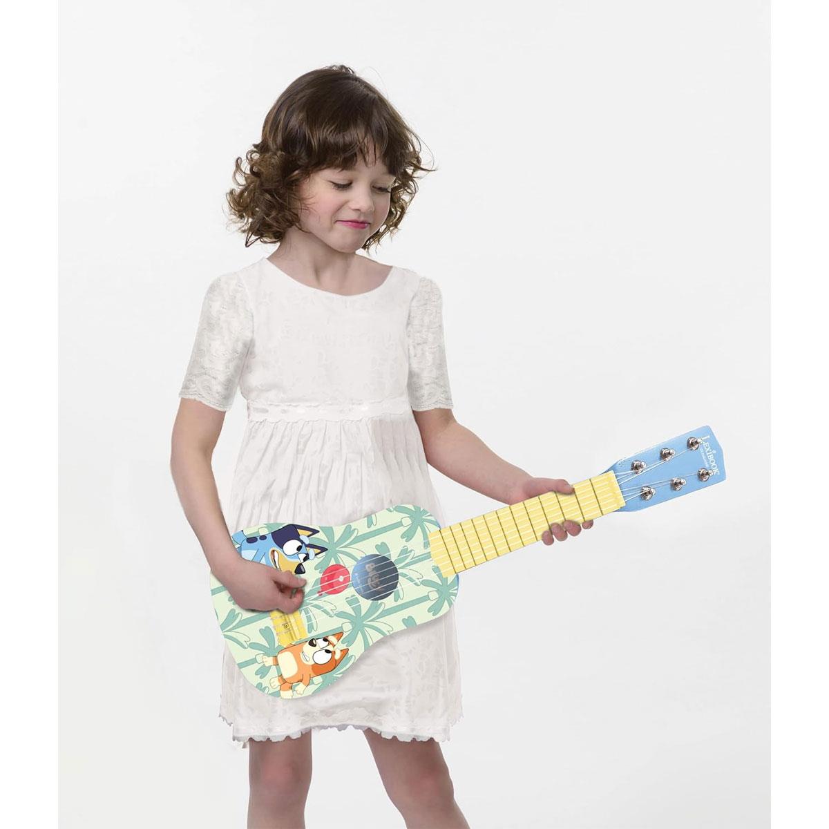 Lexibook Bluey My First Guitar for Children 53 cm 6 Nylon Strings Wooden Blue Learning Guide Included - Image 4