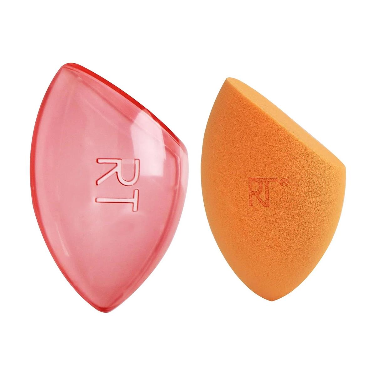 Real Techniques Miracle Complexion Sponge Orange Makeup Blender With Travel Case For Foundation, Cream, Powder And Skin Tint - Image 2