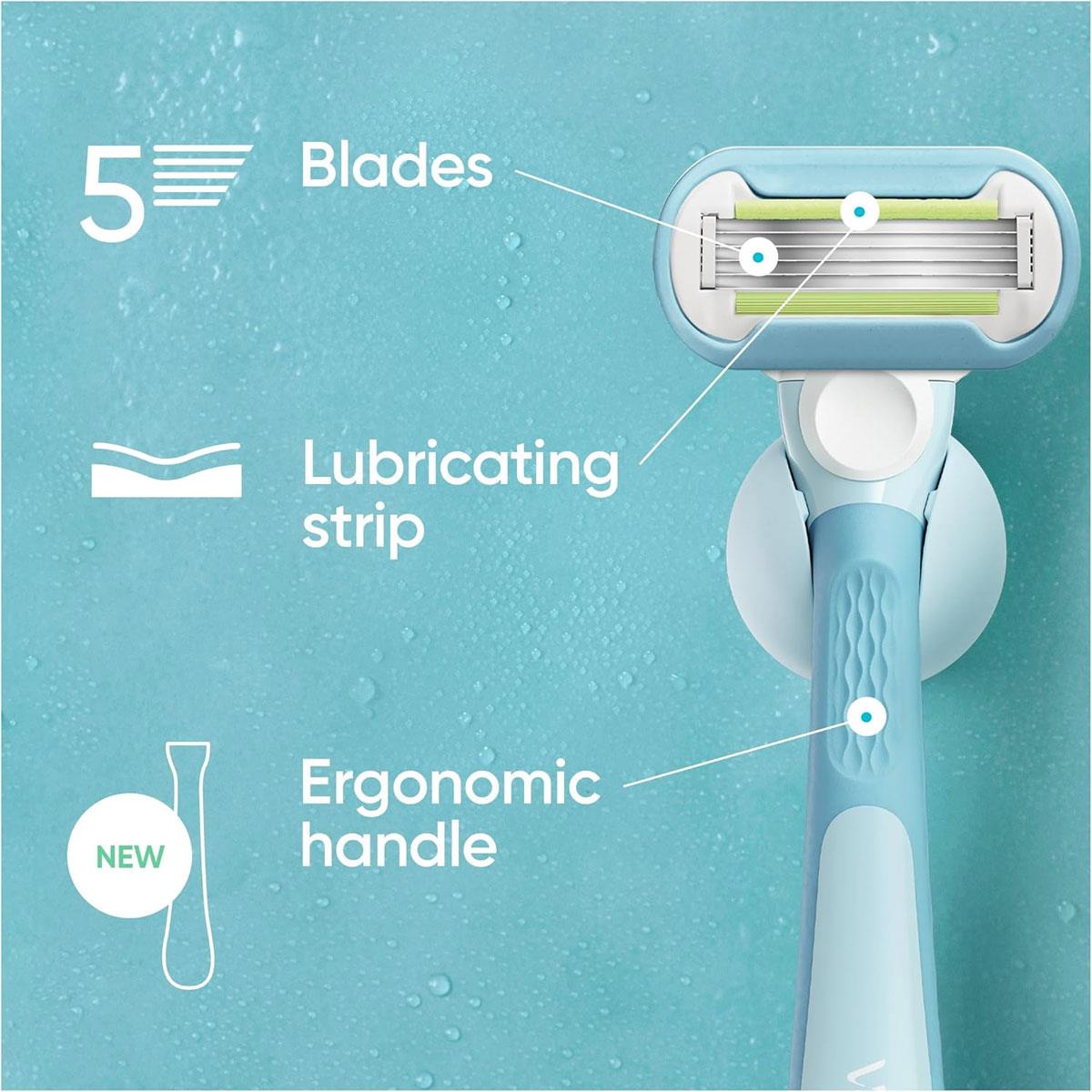 Gillette Venus Extra Smooth Women's Razor Blade Refills 5 Blade Cartridges with SkinCushion Technology and Ribbon of Moisture 4 Pack - Image 3