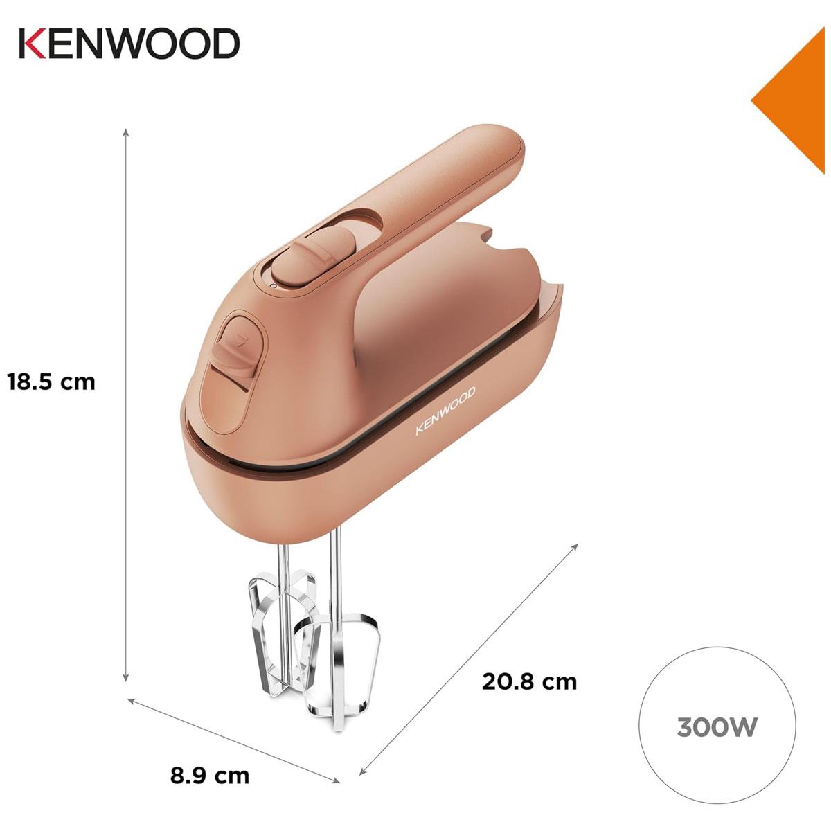 Kenwood QuickMix Go Hand Mixer 350W Corded Electric Portable Mixer with Stainless Steel Beaters and Integrated Storage Case Clay Red - Image 3