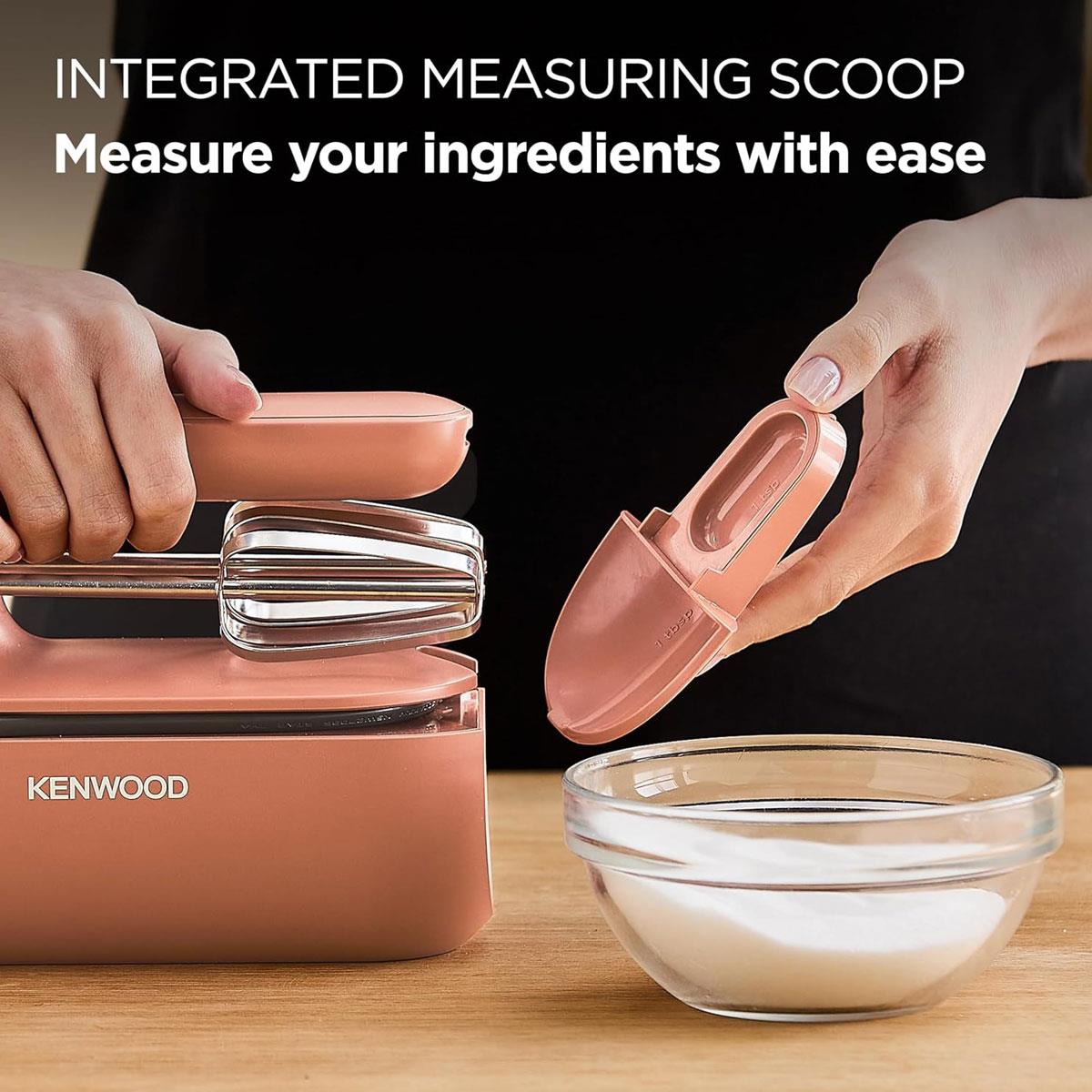 Kenwood QuickMix Go Hand Mixer 350W Corded Electric Portable Mixer with Stainless Steel Beaters and Integrated Storage Case Clay Red - Image 5