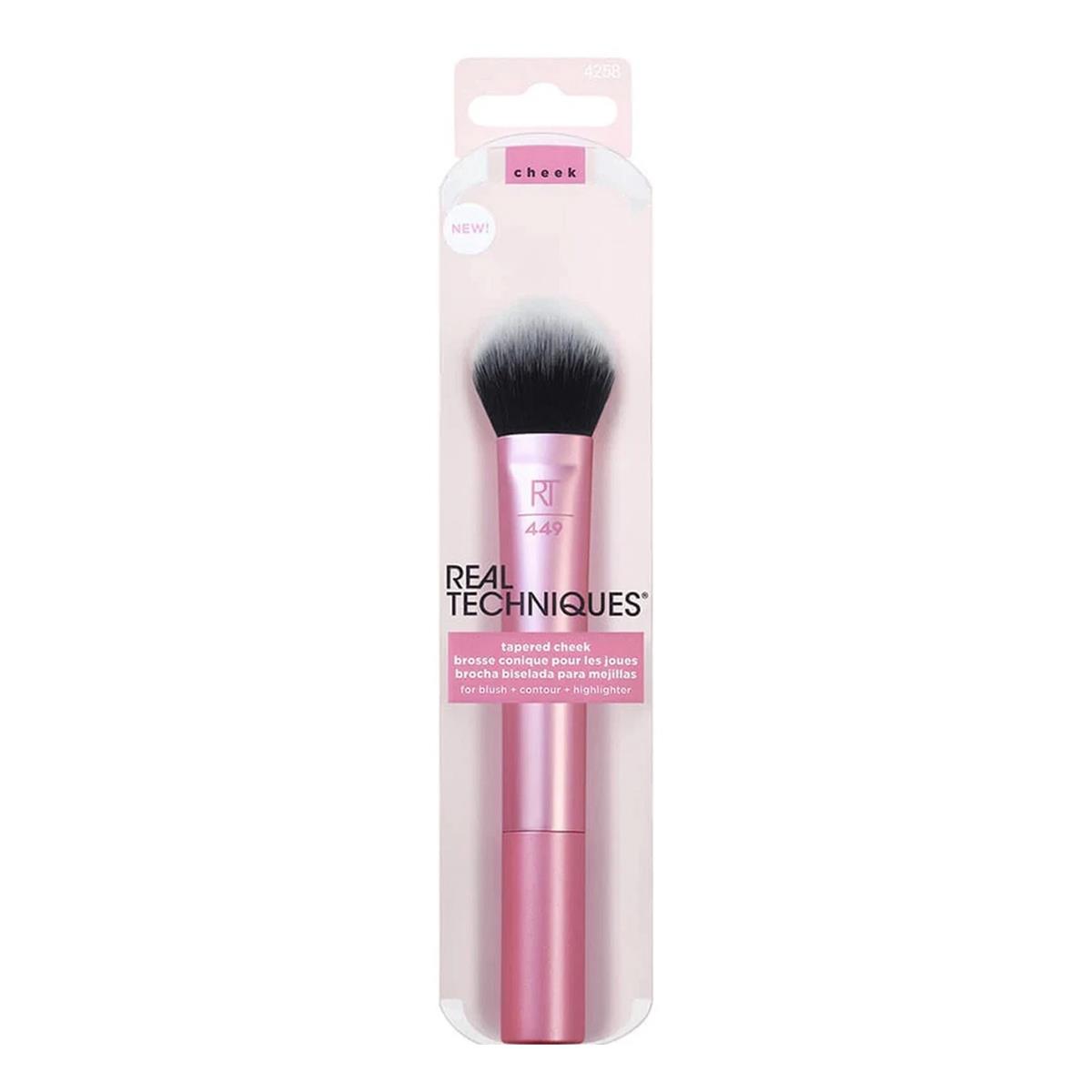 Real Techniques Tapered Cheek Brush Pink With Soft Synthetic Bristles For Blush, Highlighting And Contour - Image 2