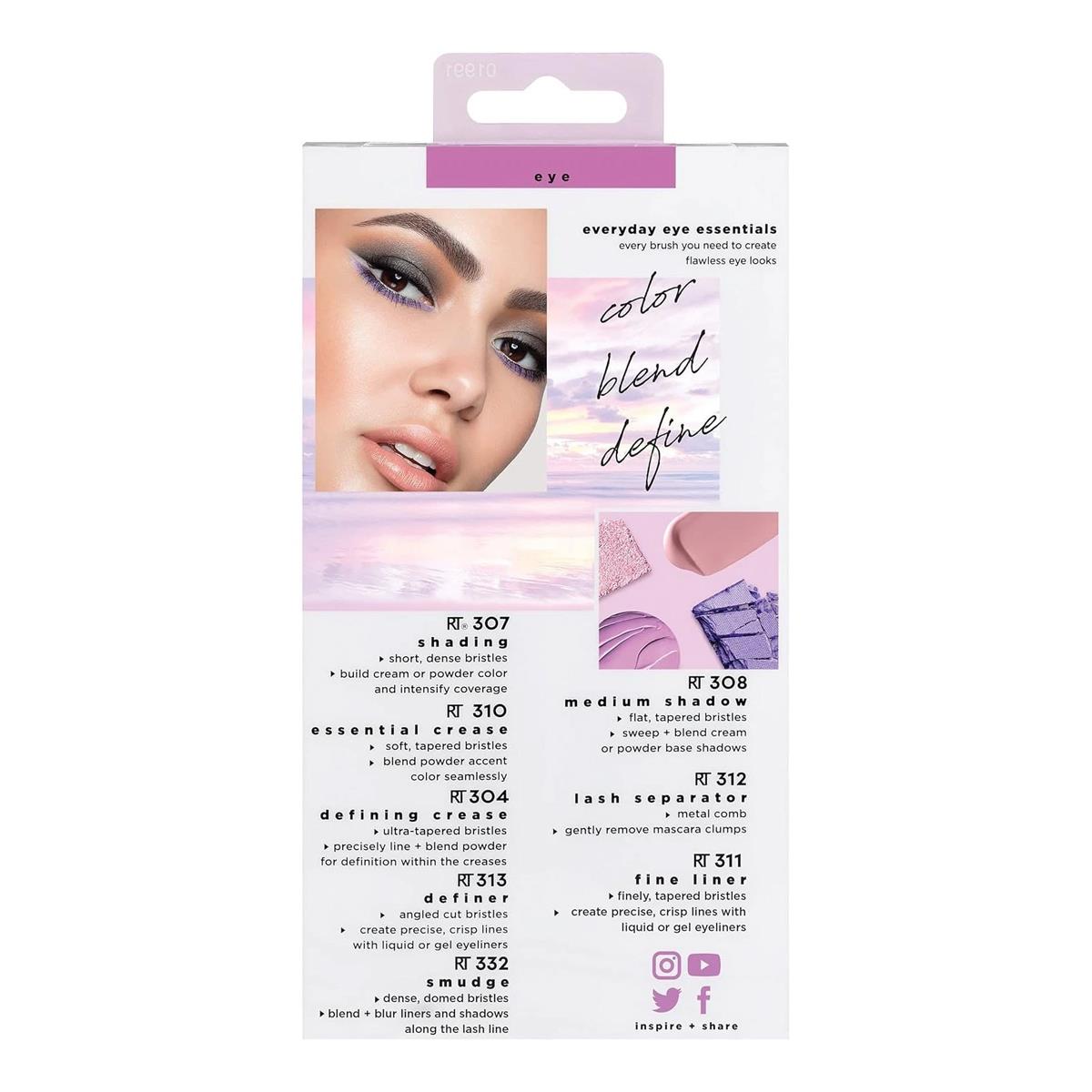 Real Techniques Everyday Eye Essentials 8 Piece Makeup Brush Set With Soft Synthetic Brushes For Eyeshadow, Liner And Blending - Image 6