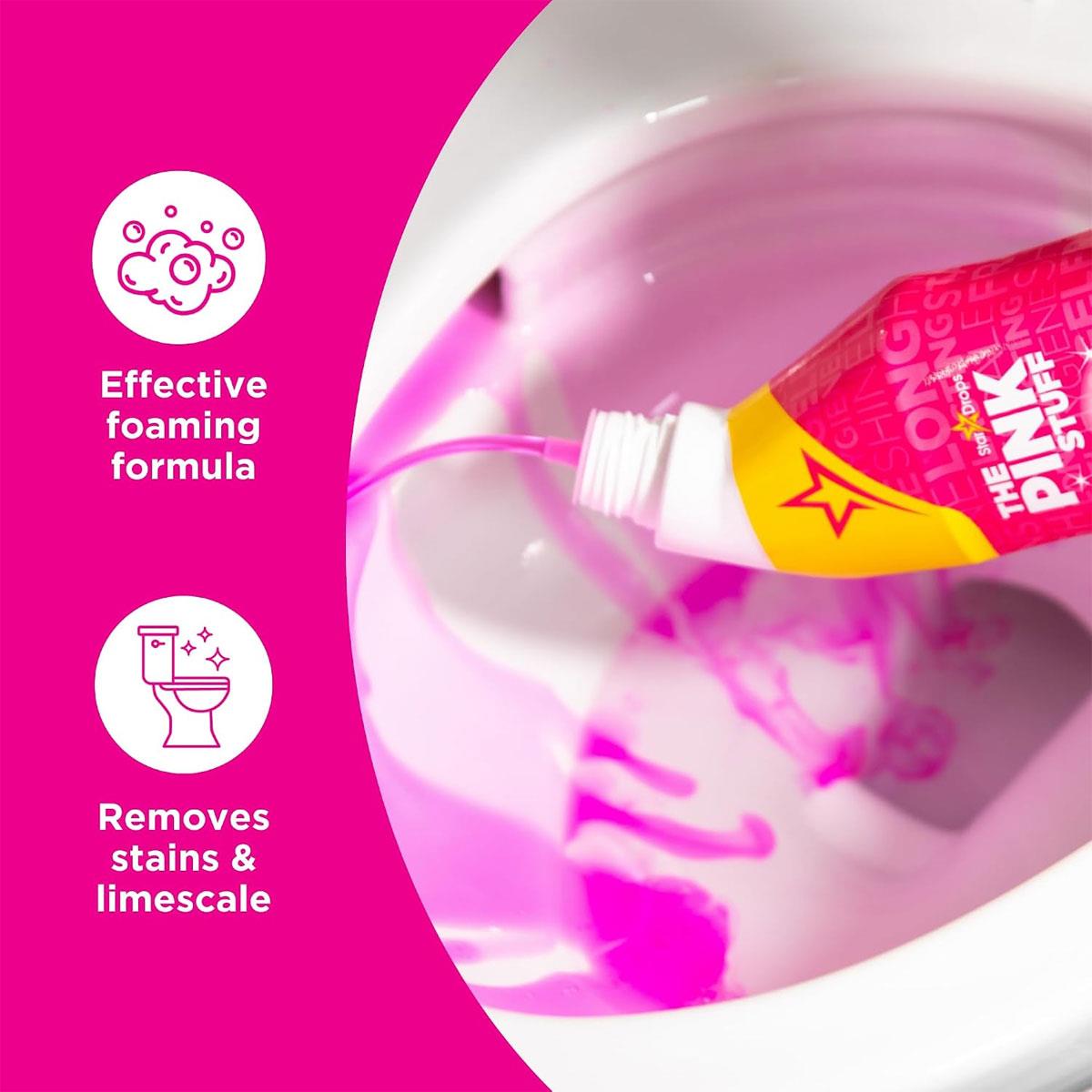 The Pink Stuff Miracle Toilet Cleaner Gel 750ml Thick Cling Formula Limescale Remover 99.9% Germ Protection Fresh Fruity Scent - Image 3
