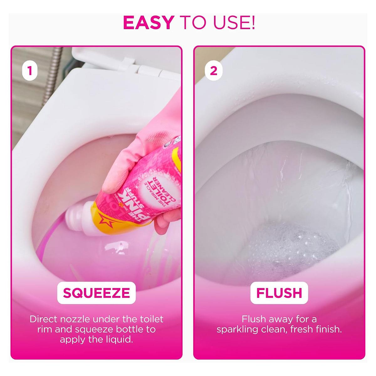 The Pink Stuff Miracle Toilet Cleaner Gel 750ml Thick Cling Formula Limescale Remover 99.9% Germ Protection Fresh Fruity Scent - Image 4