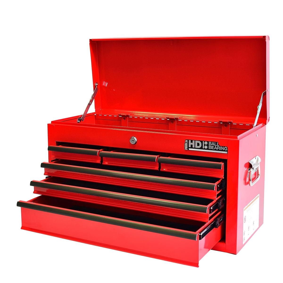 Hilka Heavy Duty 6 Drawer Tool Chest All Steel Construction Ball Bearing Slides Key Lock Industrial Powder Coated Finish