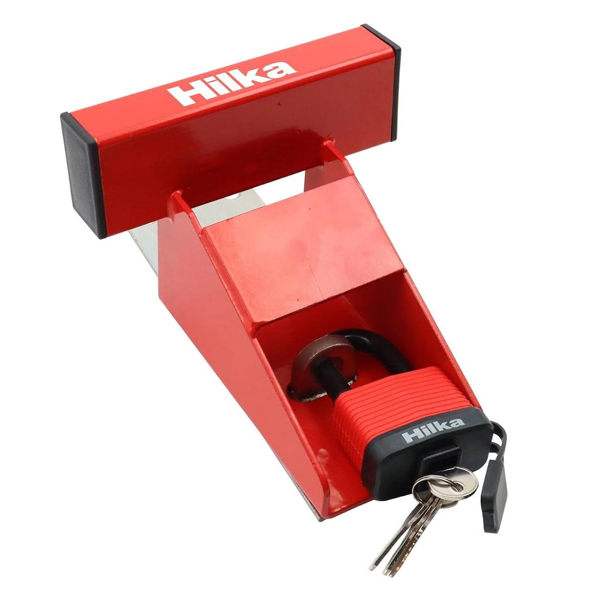 Hilka 150mm Garage Door Defender Powder-Coated Steel Security Lock Floor Mounted Up and Over Garage Doors - Image 8