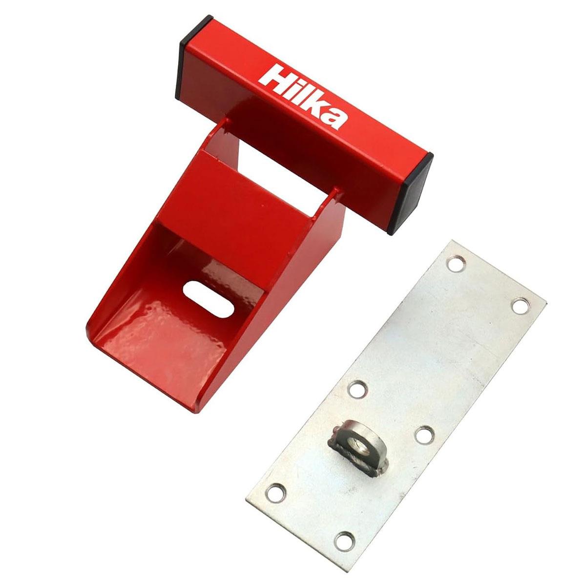 Hilka 150mm Garage Door Defender Powder-Coated Steel Security Lock Floor Mounted Up and Over Garage Doors - Image 9