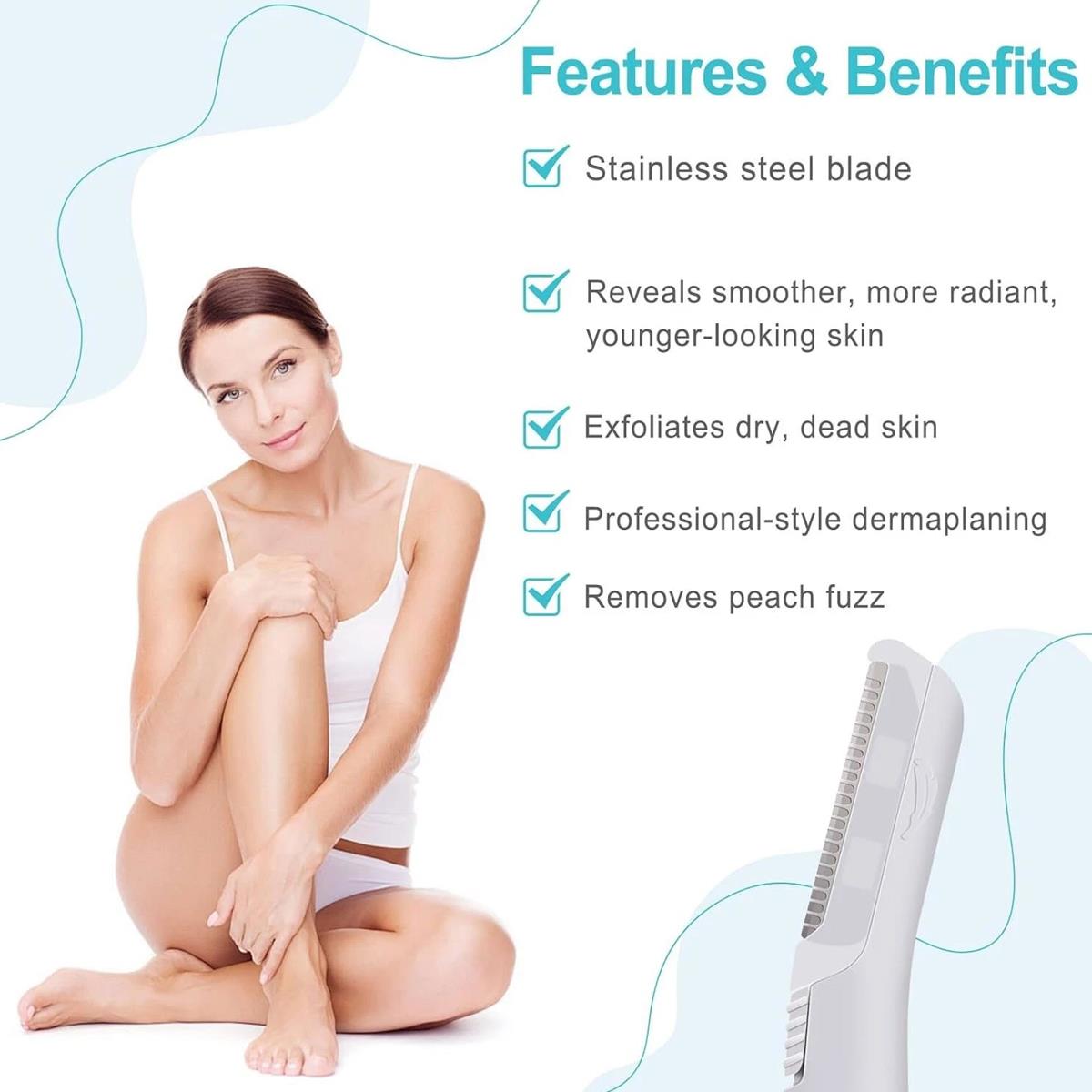 Finishing Touch Flawless Dermaplane Glow Replacement Heads 6 Pack Stainless Steel Blades For Facial Hair Removal And Exfoliation - Image 5