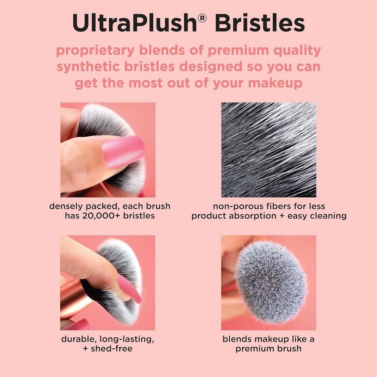 Real Techniques Expert Face Makeup Brush Black With Dense Synthetic Bristles For Foundation Blush And Cream Bronzer Rose Gold - Image 4
