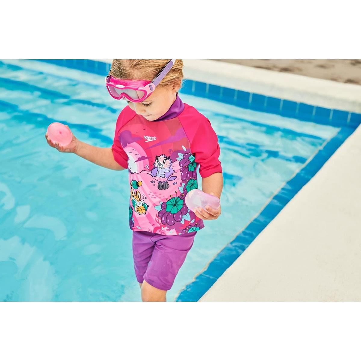 Speedo Infant Biofuse Sea Squad Swimming Mask Goggles Pink/Purple Anti-Fog UV Protection 1-3 Years - Image 3