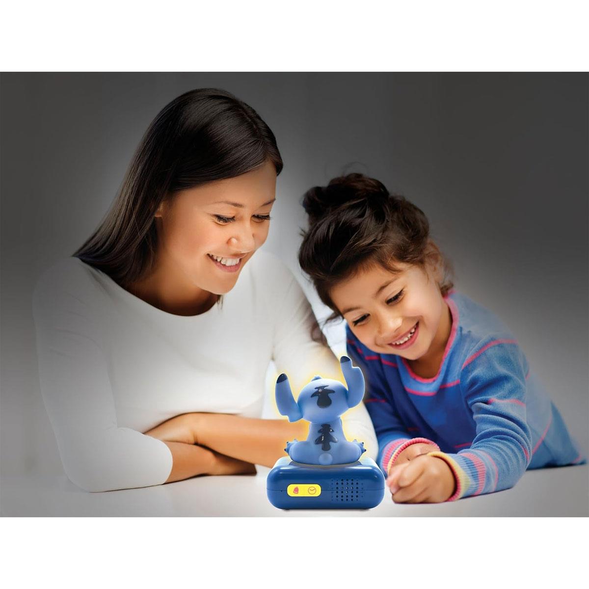 Lexibook Disney Stitch Nightlight Alarm Clock Digital LCD LED Night Light Snooze 6 Sounds Blue - Image 6