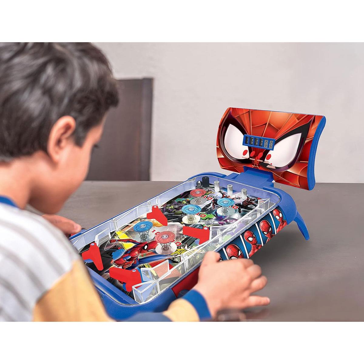 Lexibook Spider-Man Electronic Tabletop Pinball Game LCD Score Sound & Light Effect 4 Flippers 5 Bumpers Blue/Red - Image 5