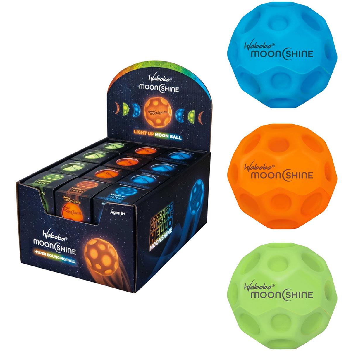 Waboba Moon Shine Light Up Bouncy Ball Assorted Colour LED Strobe Hyper Bouncy Outdoor Toy