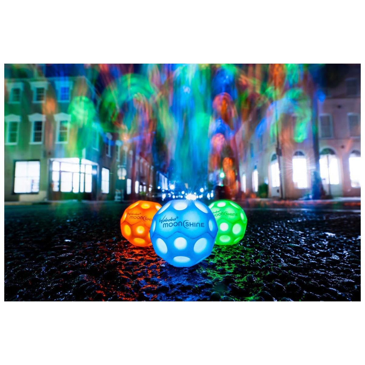 Waboba Moon Shine Light Up Bouncy Ball Assorted Colour LED Strobe Hyper Bouncy Outdoor Toy - Image 4