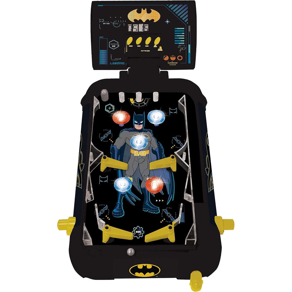 Lexibook Batman Electronic Pinball Machine LCD Score Lights & Sounds 5 Bumpers Black/Yellow