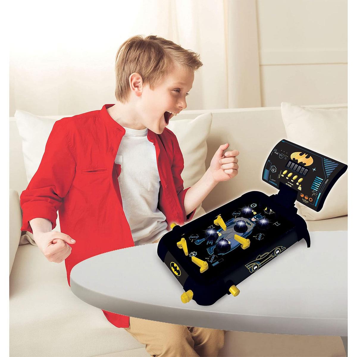 Lexibook Batman Electronic Pinball Machine LCD Score Lights & Sounds 5 Bumpers Black/Yellow - Image 2
