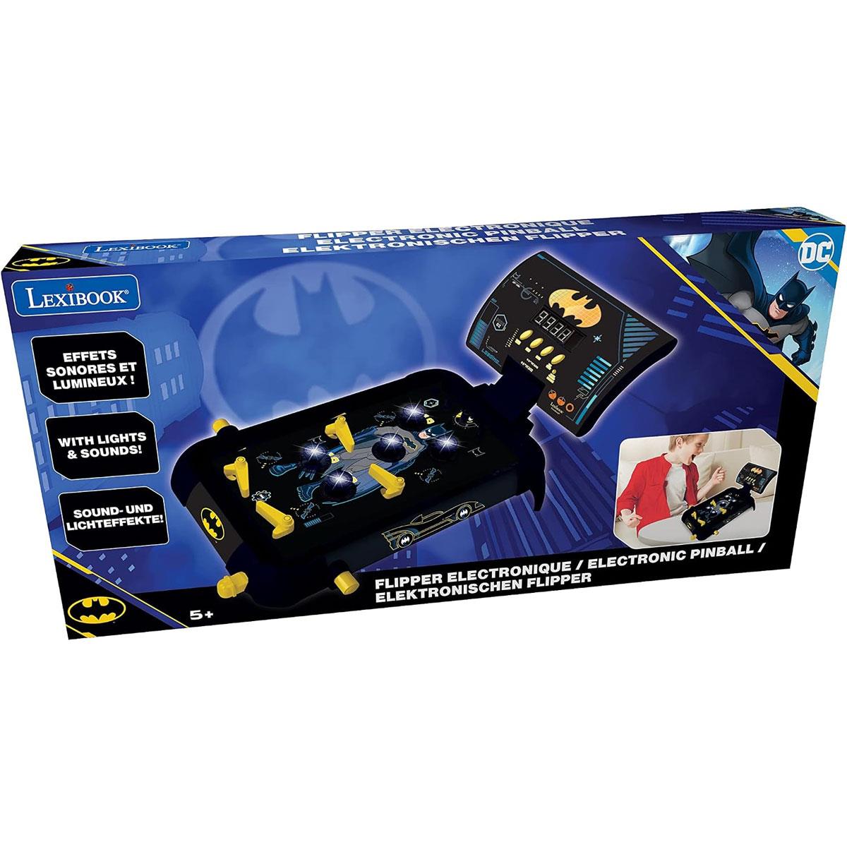 Lexibook Batman Electronic Pinball Machine LCD Score Lights & Sounds 5 Bumpers Black/Yellow - Image 4