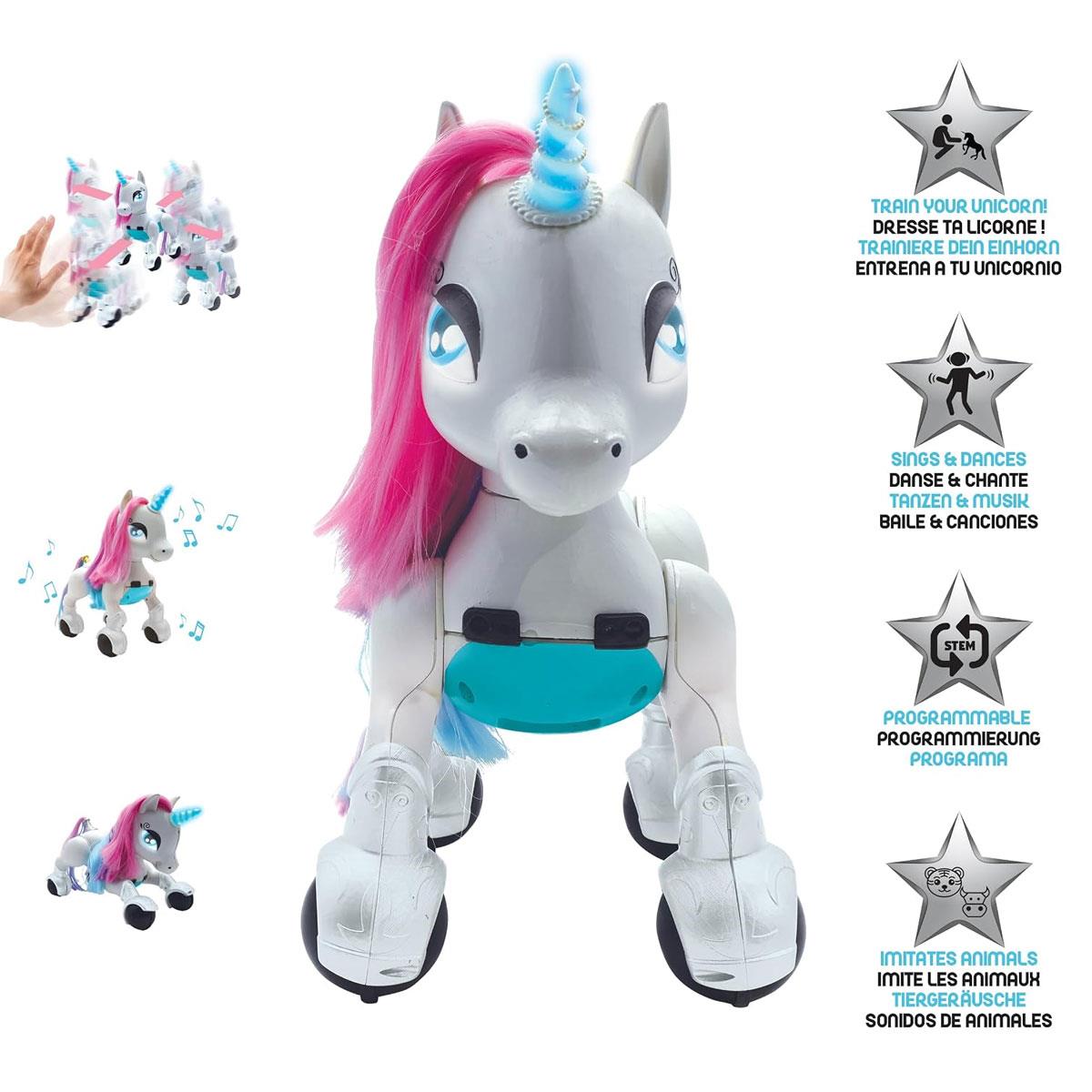 Lexibook Power Unicorn Smart Robotic Toy with Remote Control Programming & Gesture Control White/Pink/Blue - Image 2