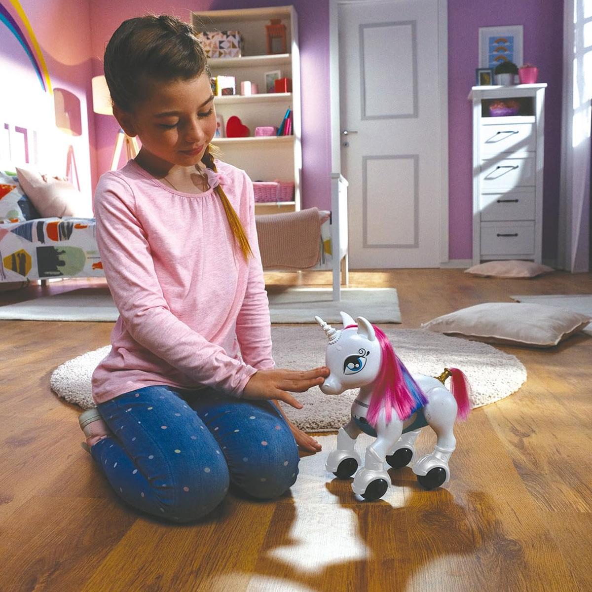 Lexibook Power Unicorn Smart Robotic Toy with Remote Control Programming & Gesture Control White/Pink/Blue - Image 5