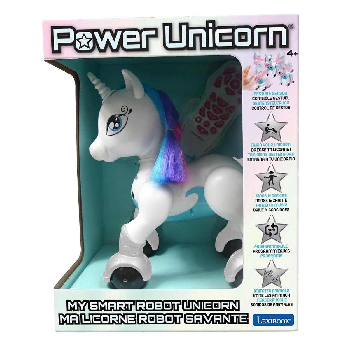 Lexibook Power Unicorn Smart Robotic Toy with Remote Control Programming & Gesture Control White/Pink/Blue - Image 6