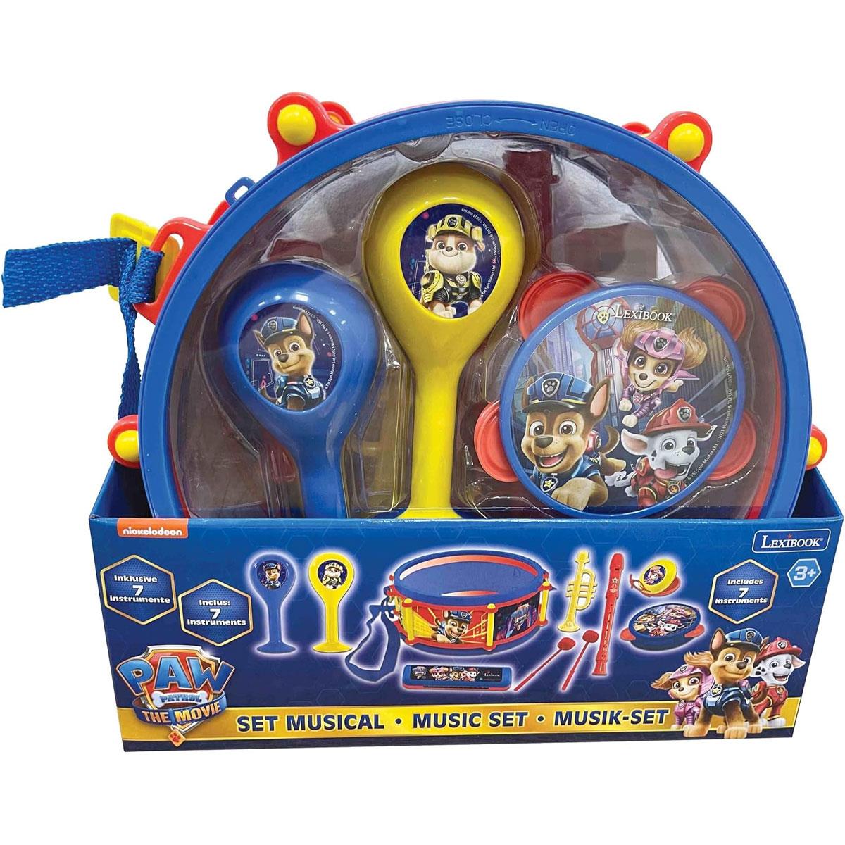 Lexibook Paw Patrol Musical Instrument Set 7-Piece Toy Instruments Drum Maracas Tambourine Harmonica Blue/Yellow