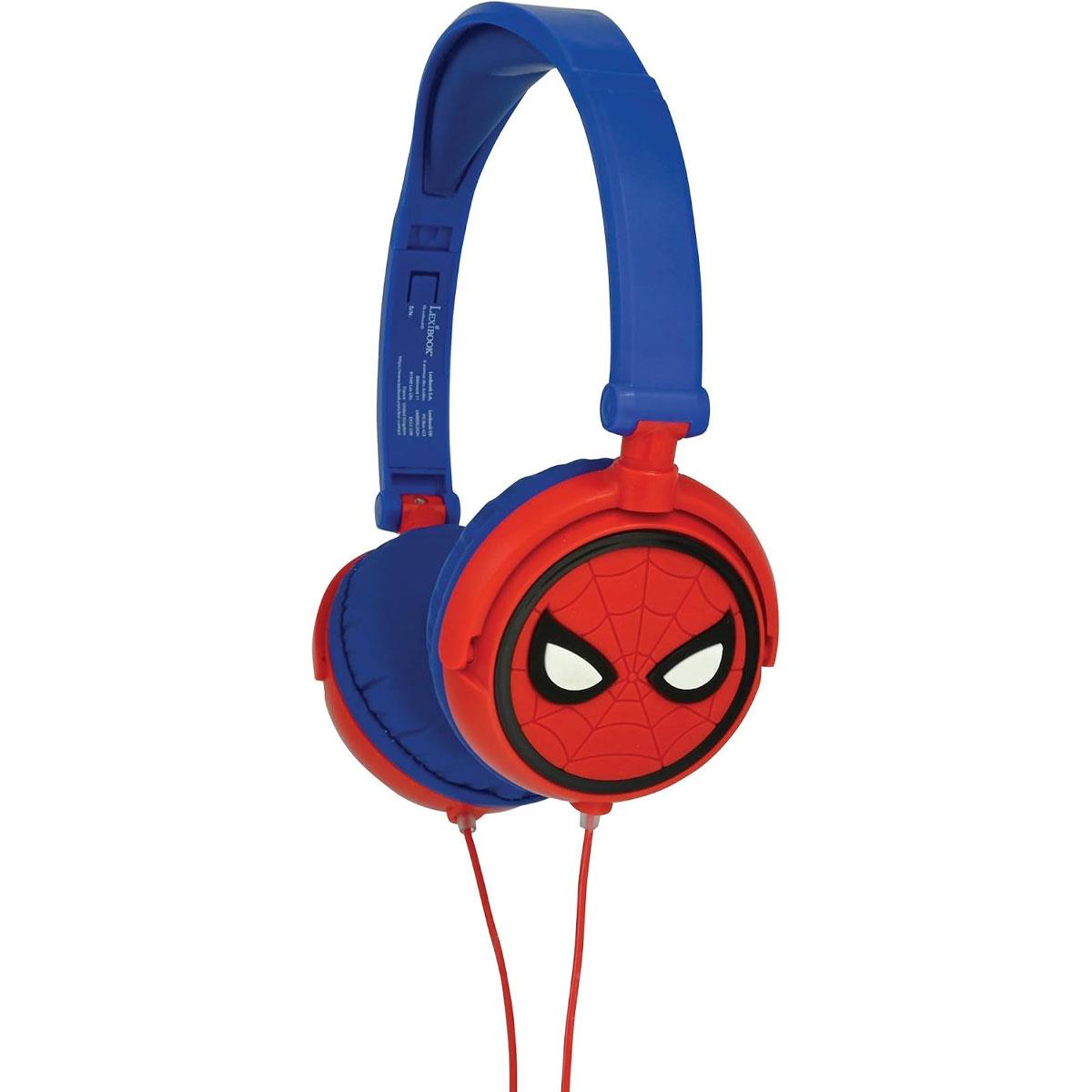 Lexibook Spider-Man Kids Stereo Headphones Wired 3.5mm Foldable Adjustable 85dB Volume Limit Red/Blue - Image 3