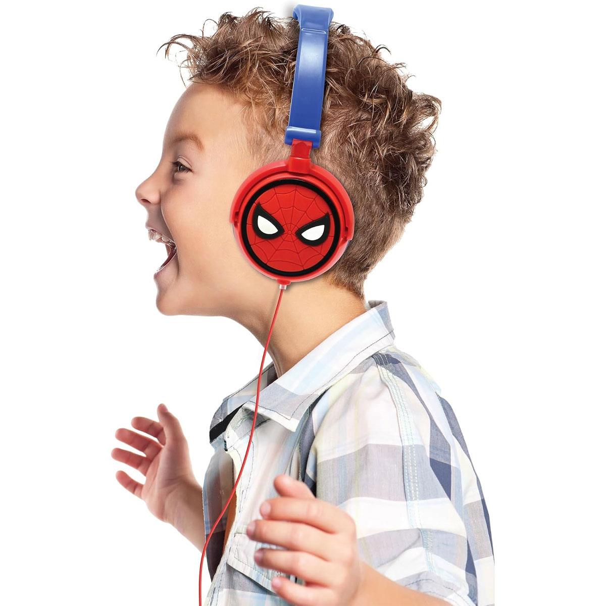 Lexibook Spider-Man Kids Stereo Headphones Wired 3.5mm Foldable Adjustable 85dB Volume Limit Red/Blue - Image 6