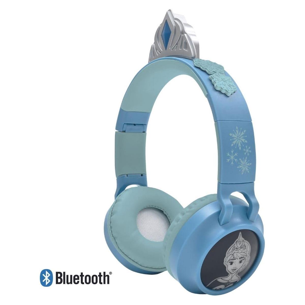Lexibook Frozen Bluetooth Headphones 2-in-1 Wireless & Wired 85dB Volume Limit LED Lights Blue/White - Image 3