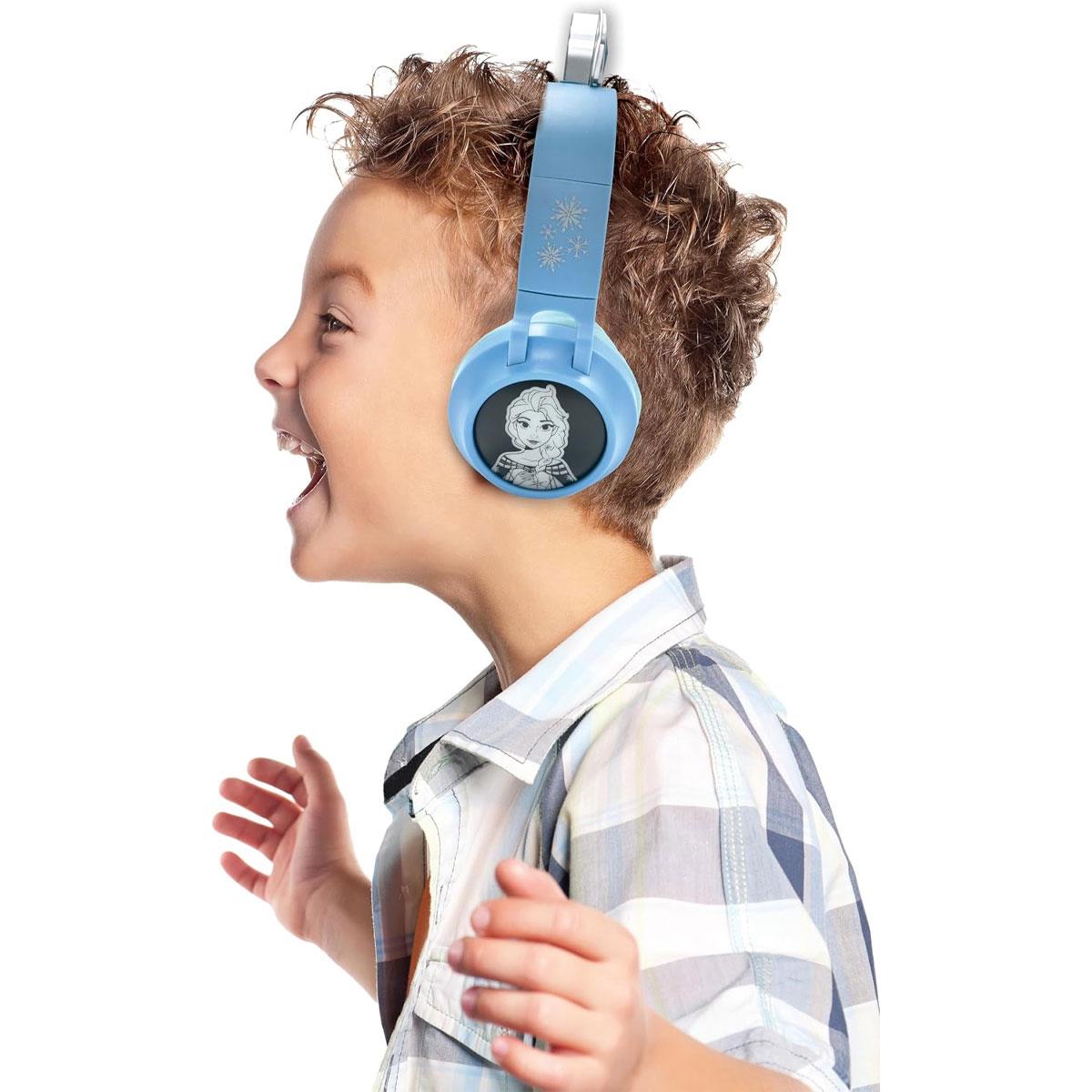 Lexibook Frozen Bluetooth Headphones 2-in-1 Wireless & Wired 85dB Volume Limit LED Lights Blue/White - Image 6