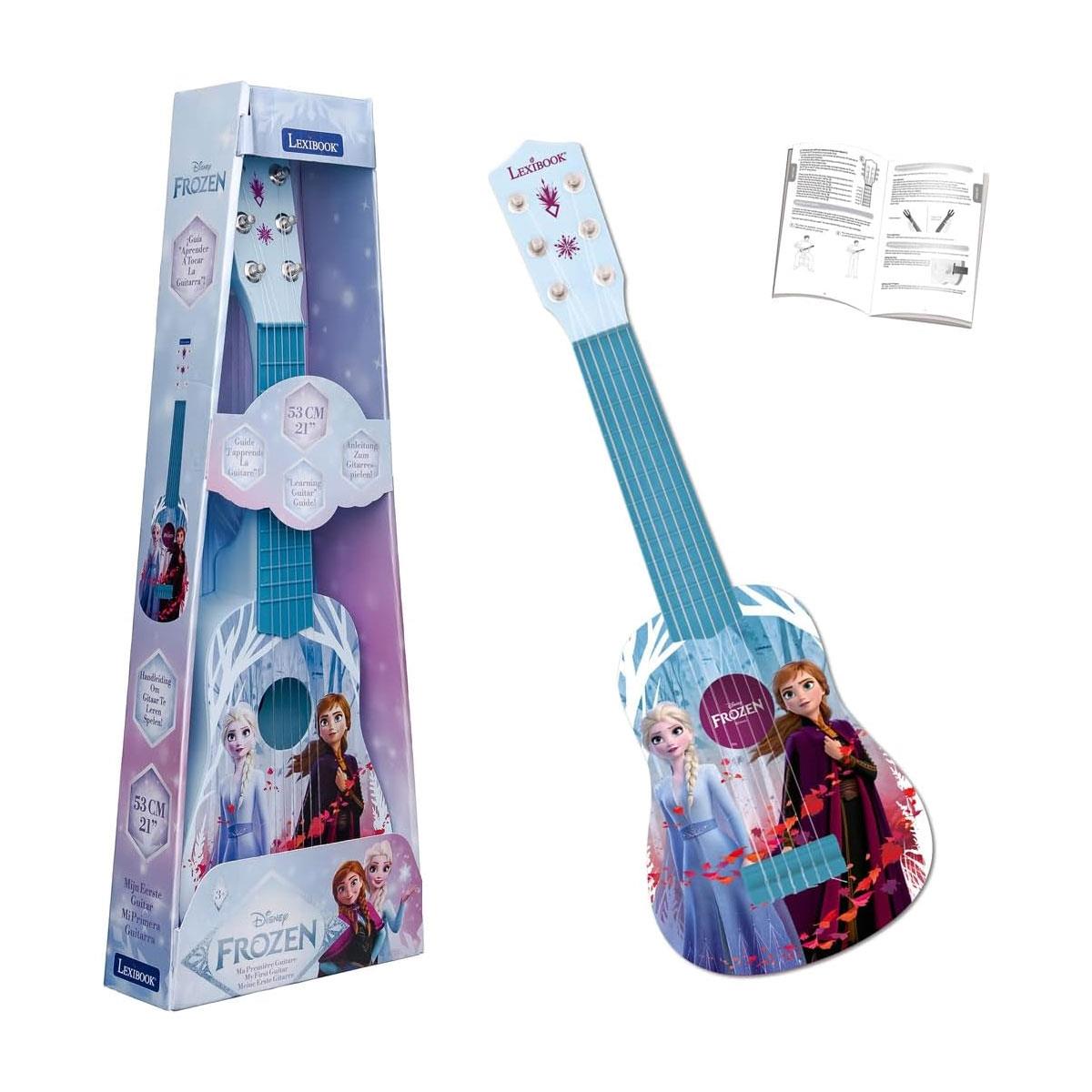 Lexibook Disney Frozen 2 My First Guitar for Kids 21-Inch Plastic Guitar 6 Nylon Strings Blue/Purple 3+ Years