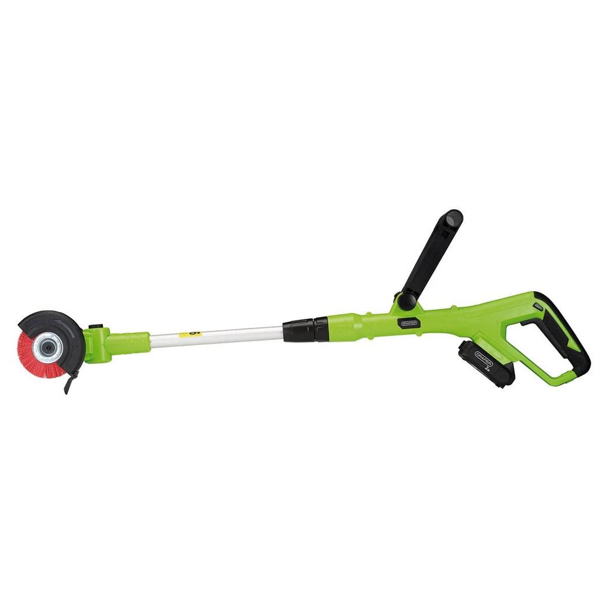 Draper 18V Cordless Weed Remover 115mm with 2.0Ah Li-Ion Battery Charger and Interchangeable Brushes - Image 2