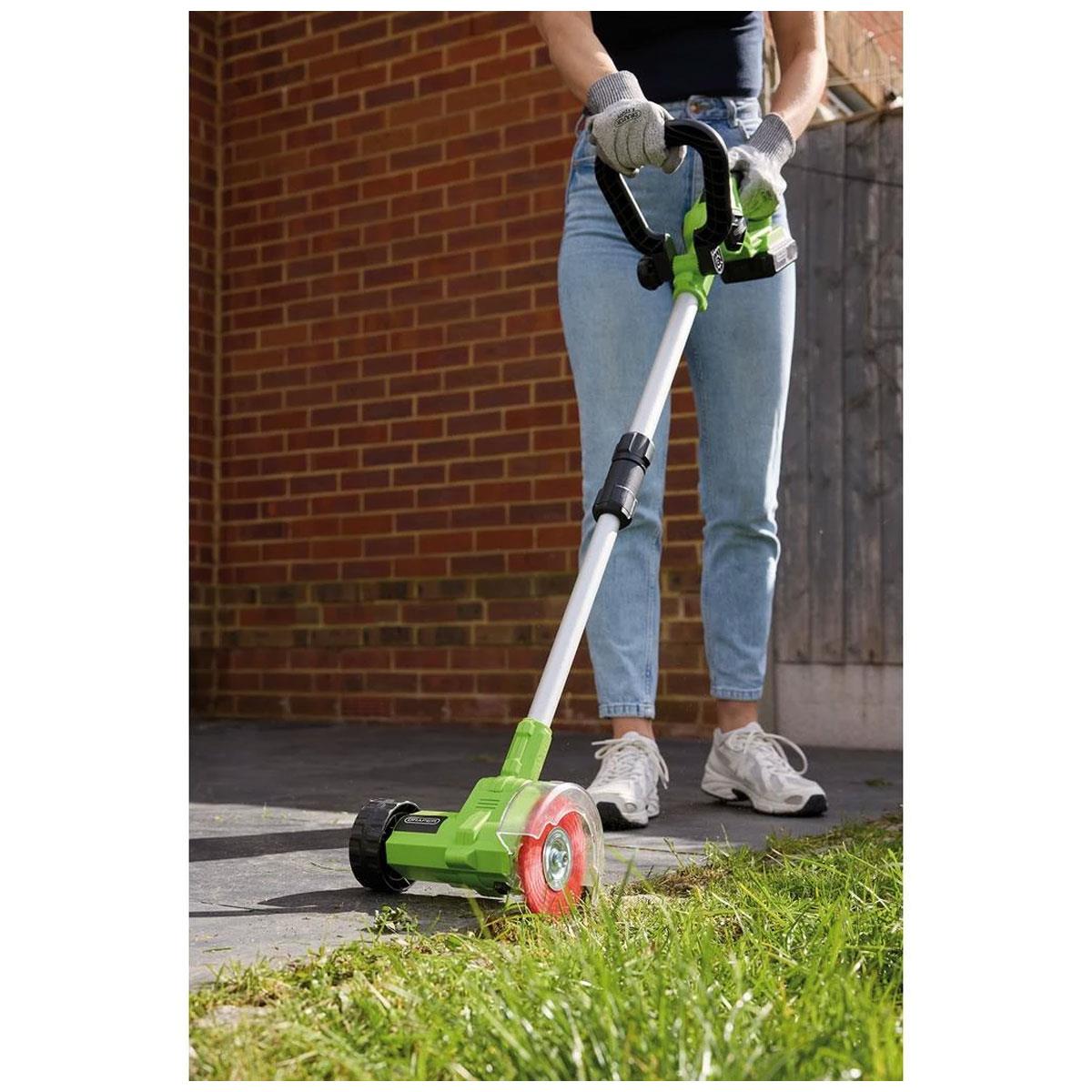 Draper 18V Cordless Weed Remover 115mm with 2.0Ah Li-Ion Battery Charger and Interchangeable Brushes - Image 7