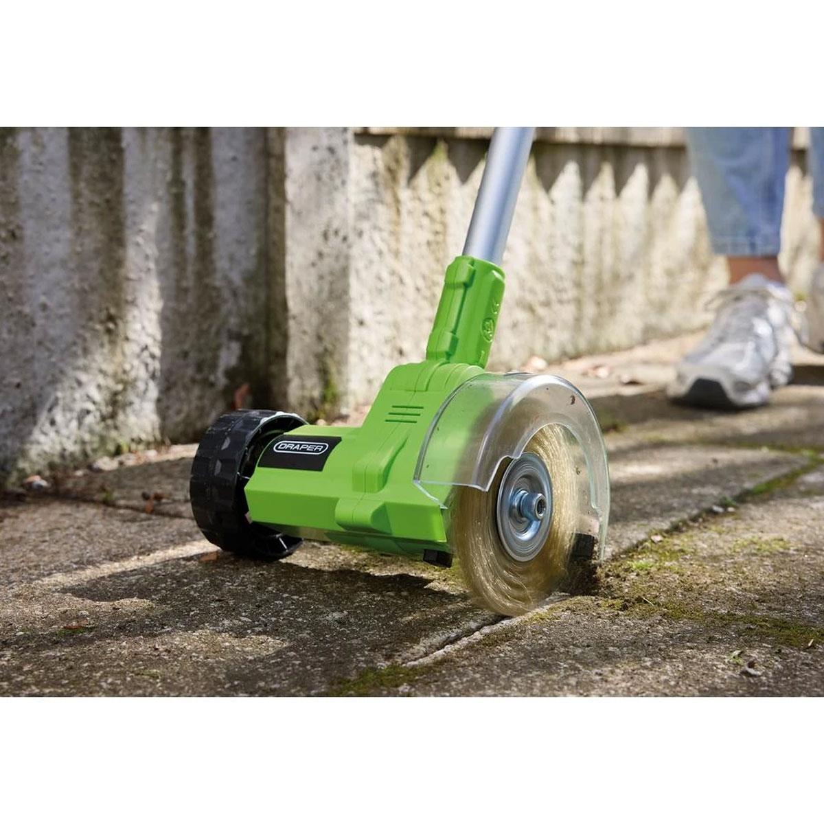 Draper 18V Cordless Weed Remover 115mm with 2.0Ah Li-Ion Battery Charger and Interchangeable Brushes - Image 9