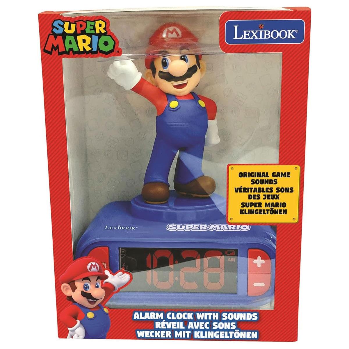 Lexibook Super Mario Digital Alarm Clock with Snooze Sound Effects Backlit LCD Blue/Red - Image 4