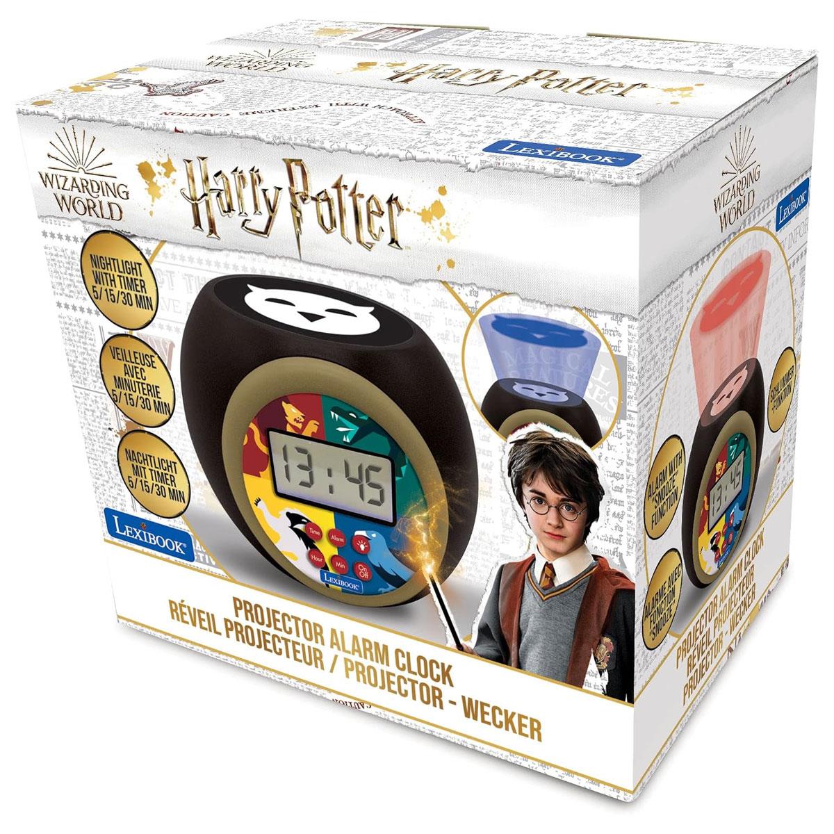 Lexibook Harry Potter Projector Alarm Clock Digital LCD Night Light 3-Color Ceiling Projection Black - Image 7