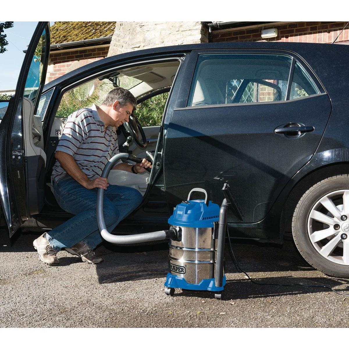 Draper 1250W Wet and Dry Vacuum Cleaner 20L Stainless Steel Tank 230V with Blower Function - Image 6