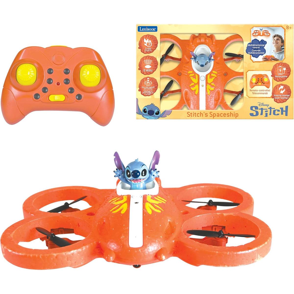 Lexibook Disney Stitch RC Flying Spaceship with 3D Figure Gesture Control Loops & Rechargeable Battery Multicolor - Image 3