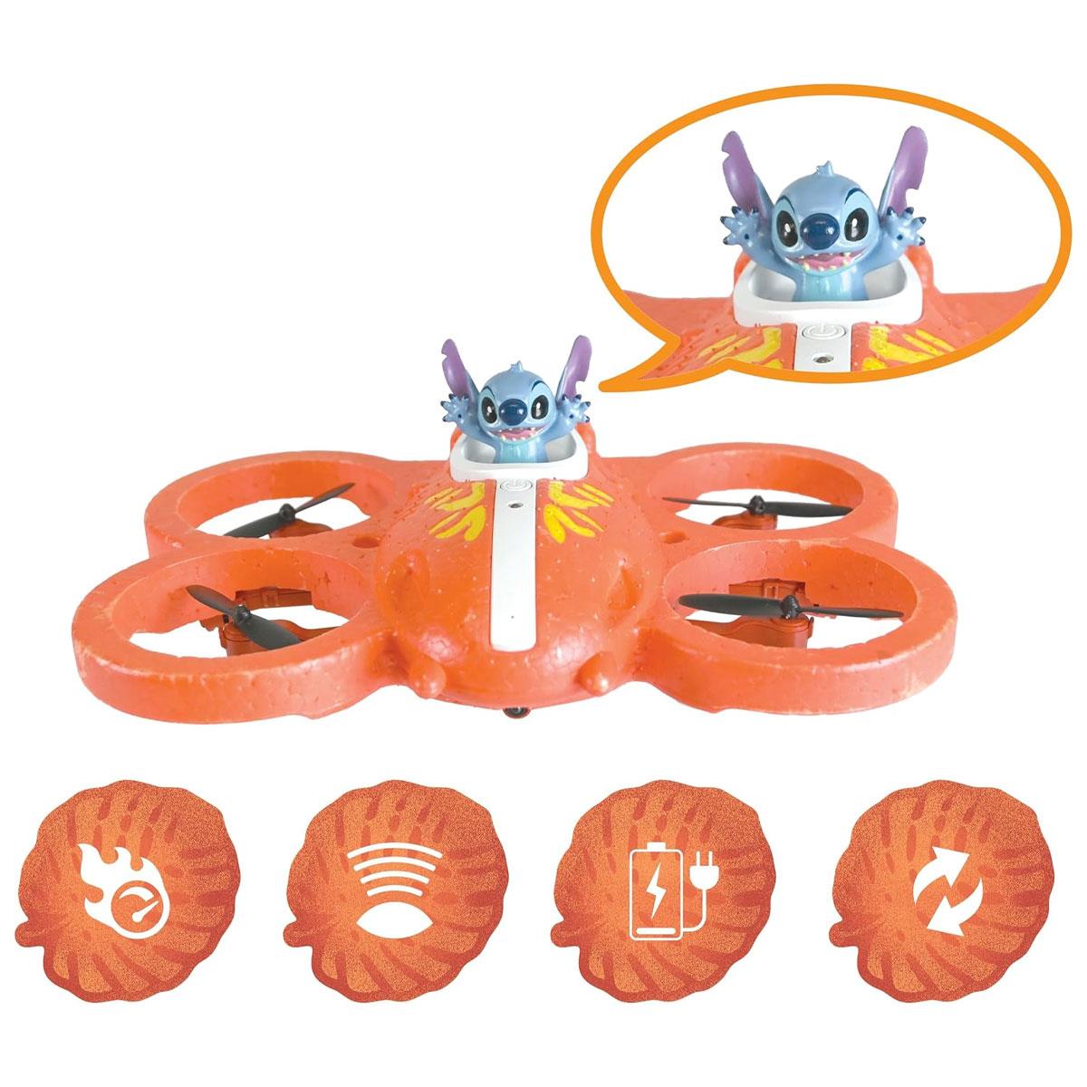 Lexibook Disney Stitch RC Flying Spaceship with 3D Figure Gesture Control Loops & Rechargeable Battery Multicolor - Image 4