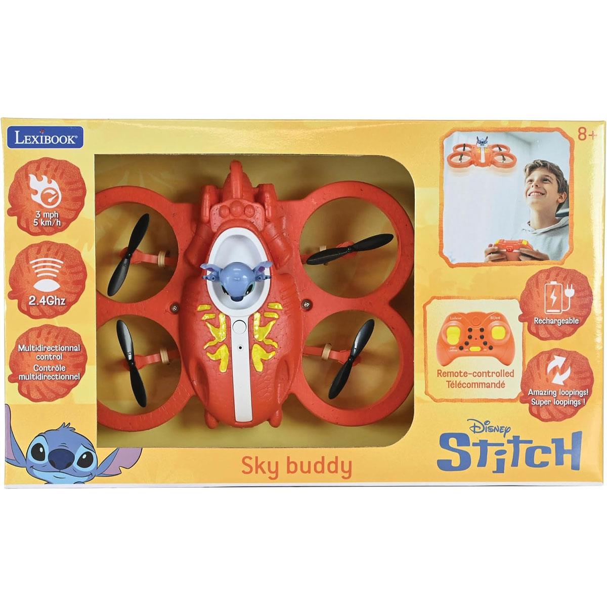 Lexibook Disney Stitch RC Flying Spaceship with 3D Figure Gesture Control Loops & Rechargeable Battery Multicolor - Image 6