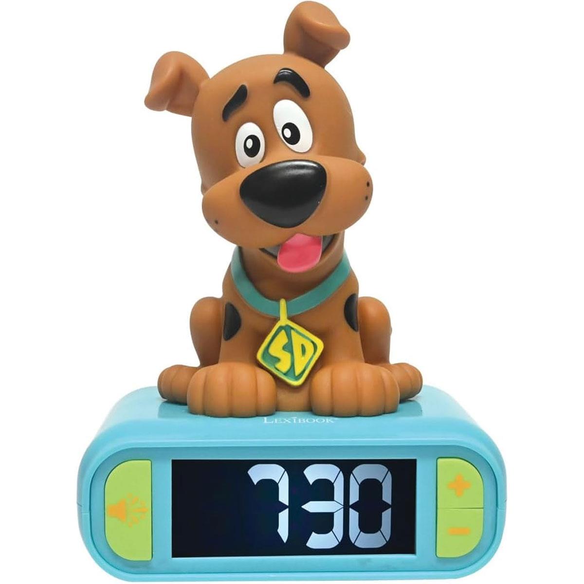 Lexibook Scooby-Doo Kids Digital Alarm Clock with LED Night Light LCD Backlit Display Snooze 6 Ringtones Brown/Blue - Image 3