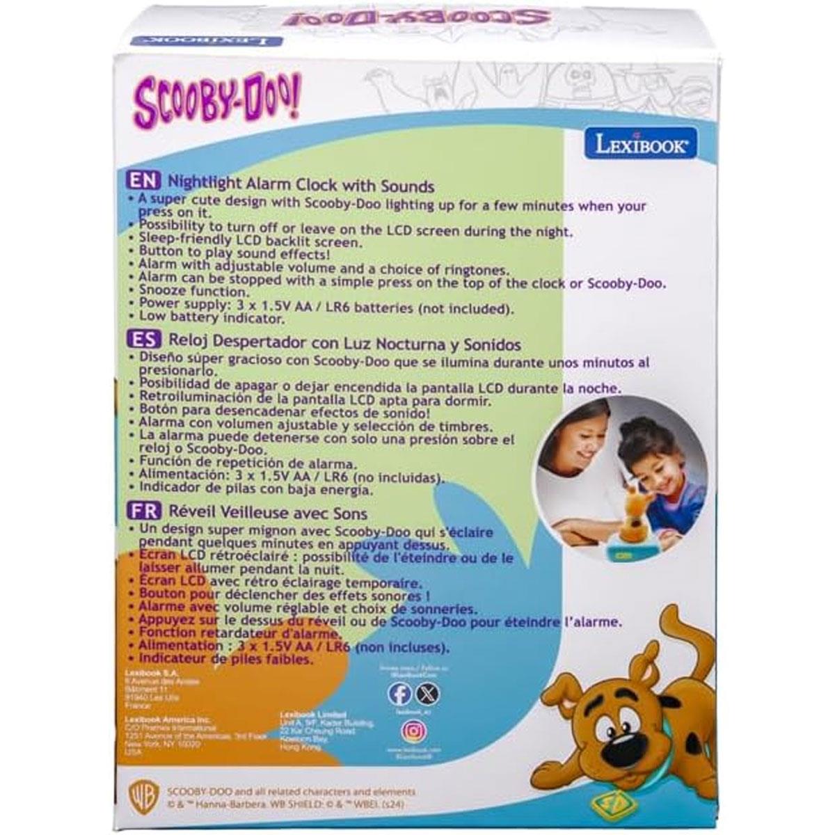 Lexibook Scooby-Doo Kids Digital Alarm Clock with LED Night Light LCD Backlit Display Snooze 6 Ringtones Brown/Blue - Image 7