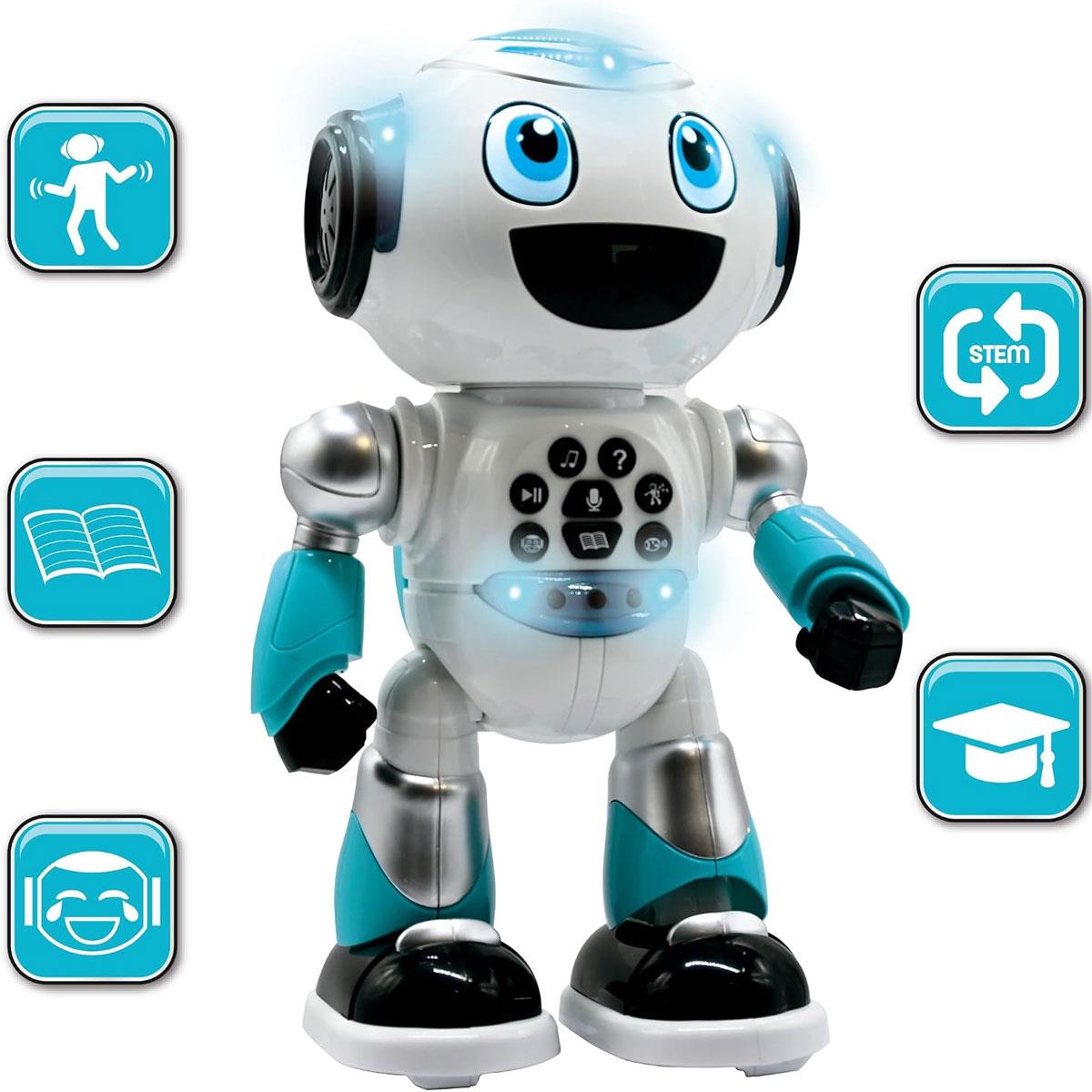 Lexibook Powerman Advance Smart Interactive Robot Programmable STEM Toy with Remote Control Stories Quizzes & Foam Discs - Image 3
