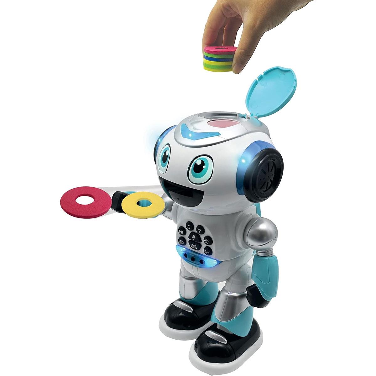 Lexibook Powerman Advance Smart Interactive Robot Programmable STEM Toy with Remote Control Stories Quizzes & Foam Discs - Image 6