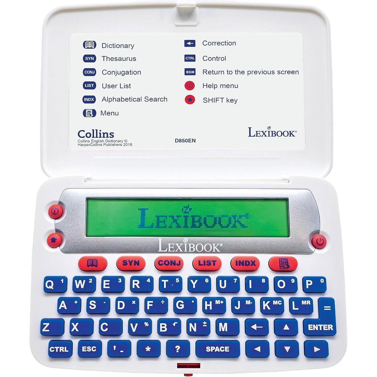 Lexibook Collins English Dictionary 13th Edition Electronic Dictionary with Thesaurus Spellchecker Blue/White