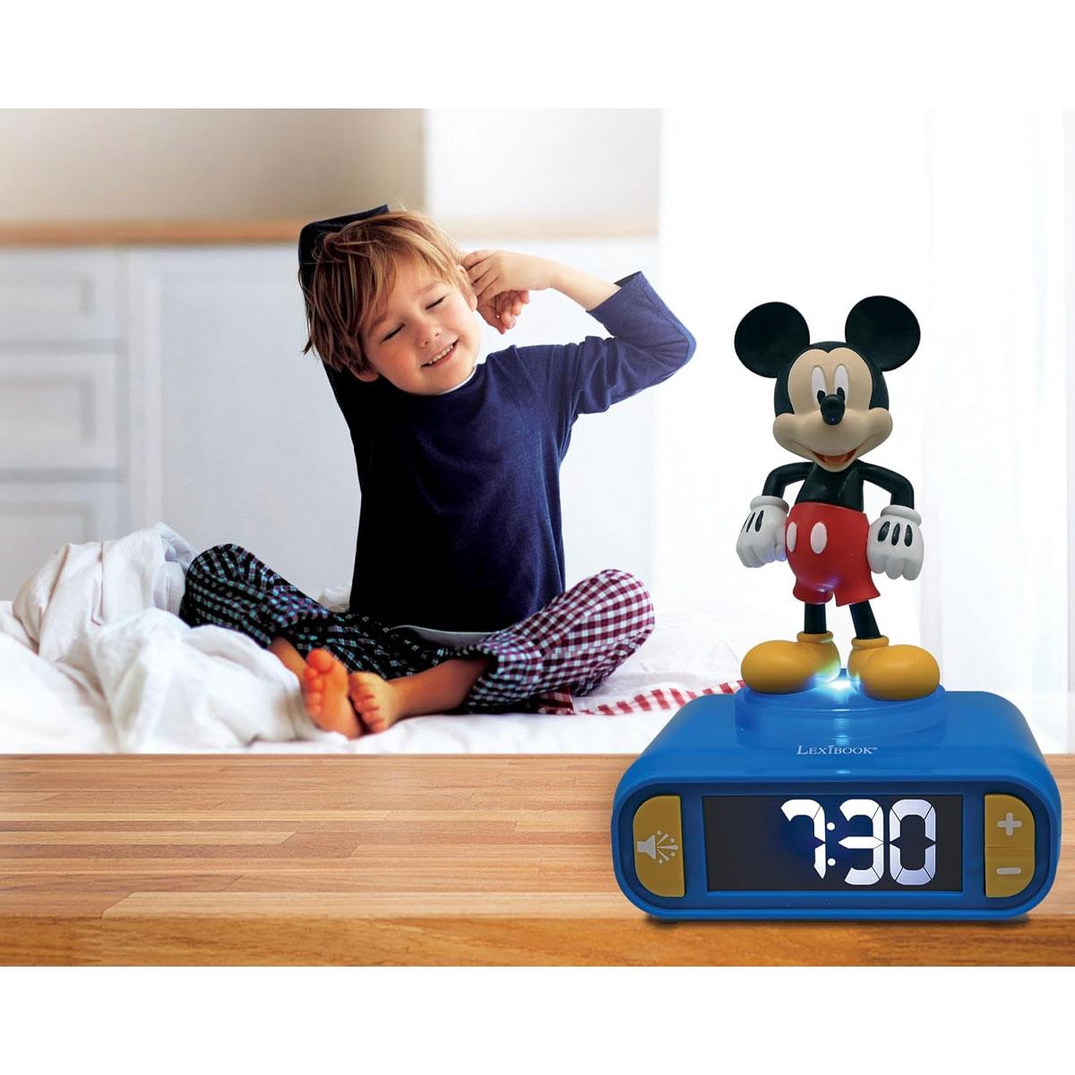 Lexibook Disney Mickey Nightlight Alarm Clock LCD Backlit Screen 6 Sounds Snooze Blue - Image 6